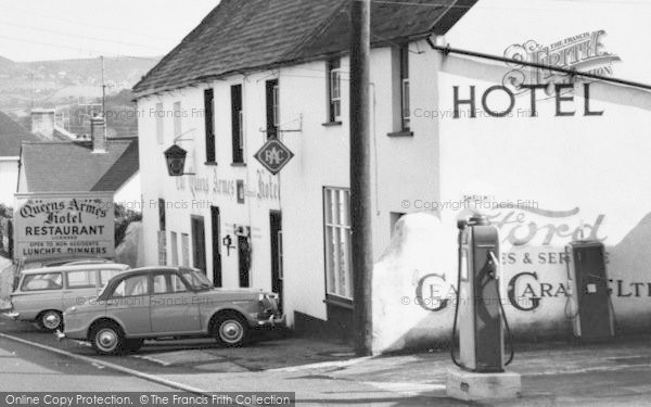 Photo of Charmouth, Queens Arms Hotel And Gear's Garage Pump c.1965