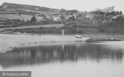 River Char And Town From Beach c.1955, Charmouth