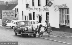 The Queens Arms Hotel, Baby Buggy And Parents c.1965, Charmouth