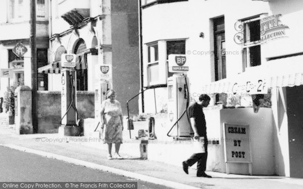 Photo of Charmouth, The Street, Shops And Petrol Pumps c.1965