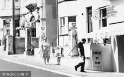 The Street, Shops And Petrol Pumps c.1965, Charmouth