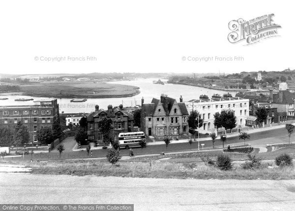 Photo of Chatham, New Road And River Medway c.1955
