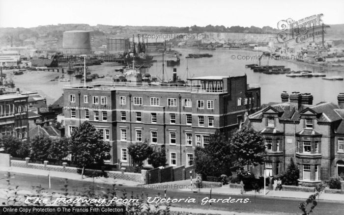 Photo of Chatham, The Medway From Victoria Gardens c.1955