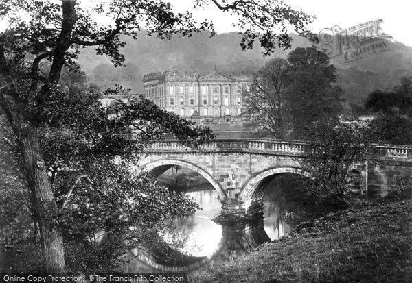 Photo of Chatsworth House, And Bridge (Through Trees) c.1867