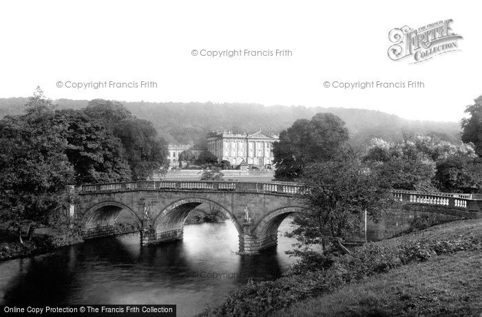 Photo of Chatsworth House, And The Bridge 1886