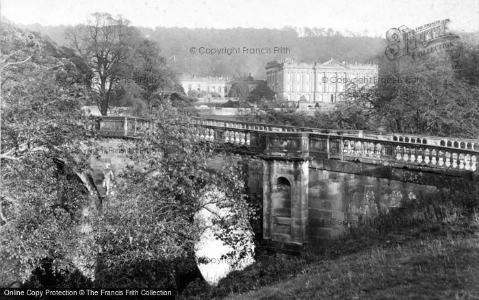 Photo of Chatsworth House, From The Bridge c.1880