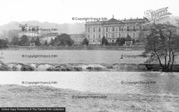 Photo of Chatsworth House, From The River c.1955