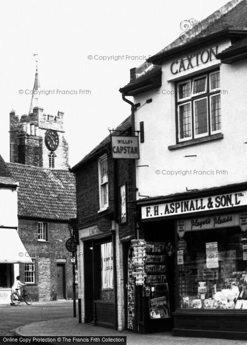 Photo of Chatteris, Shops And Ss Peter And Paul Church  c.1955