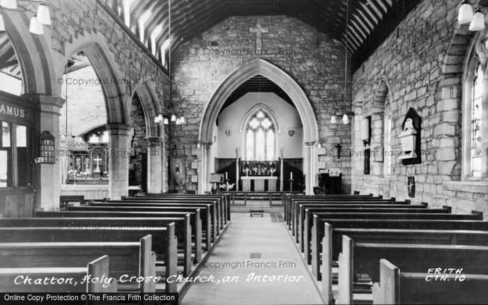 Photo of Chatton, Holy Cross Church Interior c.1955