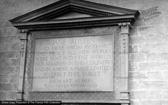 Photo of Chawton, Plaque At Jane Austen's House c.1950