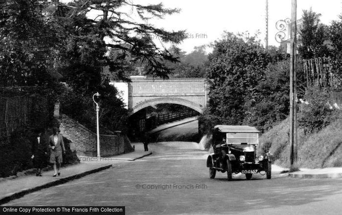 Photo of Cheam, A Car Near The Bridge 1928