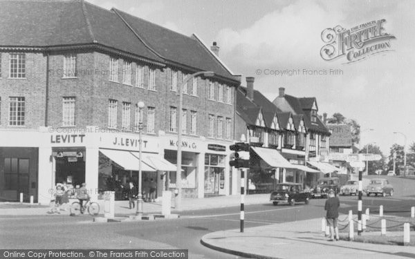 Photo of Cheam, Shops At Cross Roads c.1955