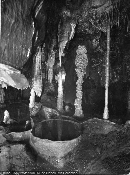 Photo of Cheddar, Cox's Cave, Nature's Baptismal Font And Speaker's Mace c.1930