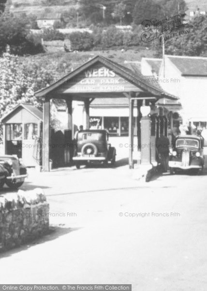 Photo of Cheddar, Filling The Car At Weeks'  c.1950