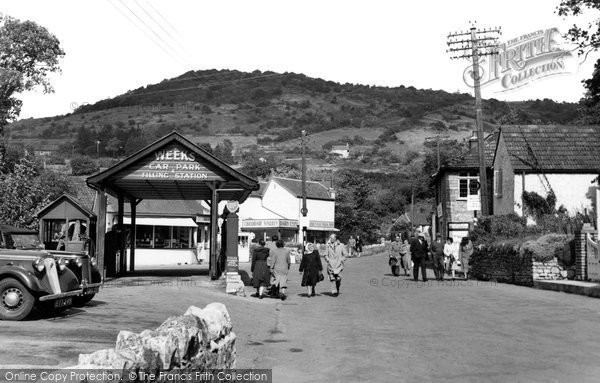 Photo of Cheddar, The Car Park And Filling Station c.1950