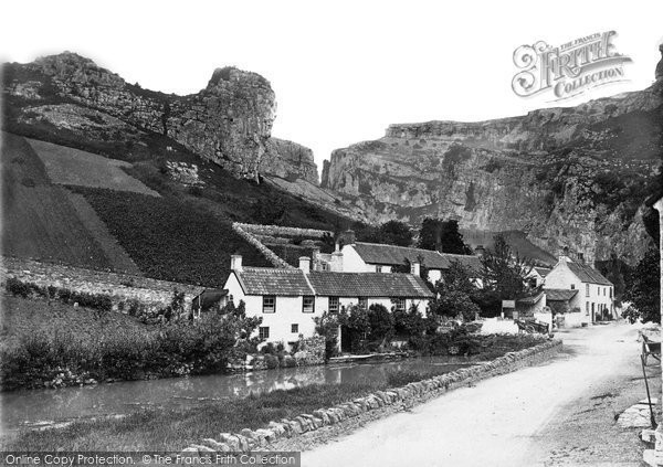 Photo of Cheddar, The Village And Lion Rock c.1873