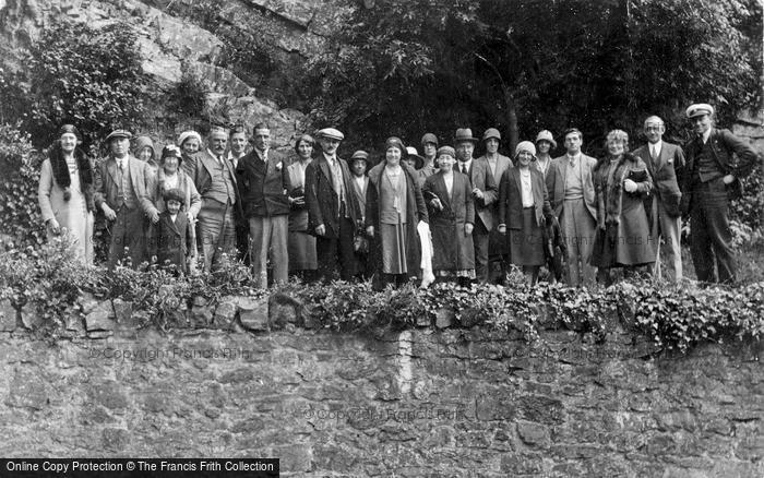 Photo of Cheddar, Visitors To Gough's Cave c.1925