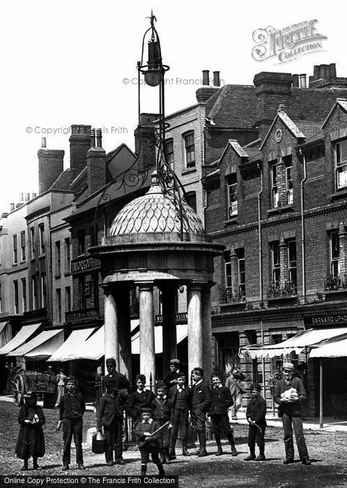 Photo of Chelmsford, People By The Conduit Head, High Street 1895