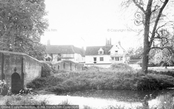 Photo of Chelsworth, The Peacock Inn And Bridge c.1965