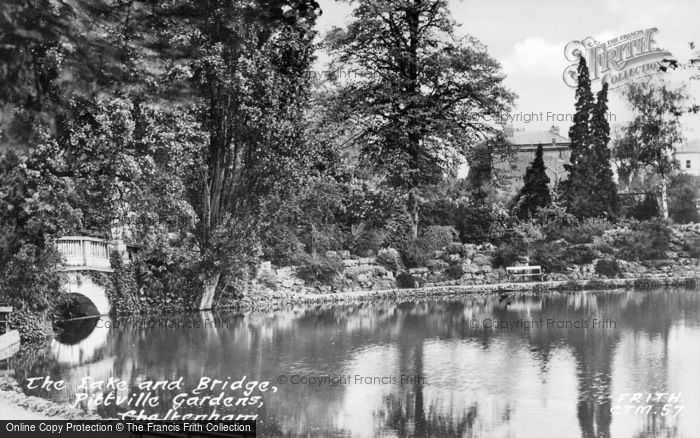 Photo of Cheltenham, The Lake And Bridge, Pittville Gardens c.1950