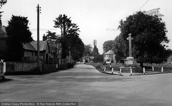Photo of Cheriton, The Village And War Memorial c.1955