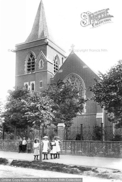 Photo of Chertsey, Children By All Saints' Church 1904