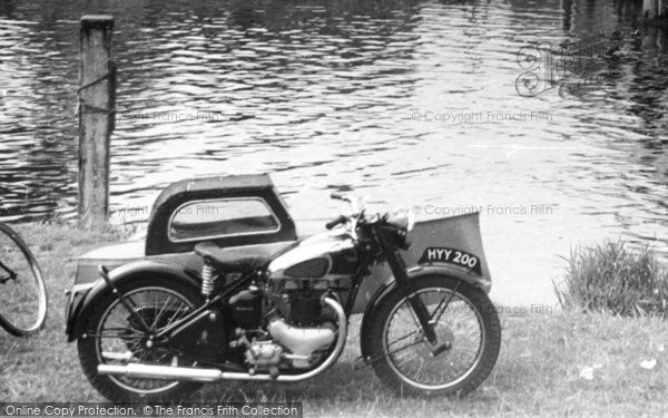 Photo of Chertsey, Motorbike And Sidecar c.1950