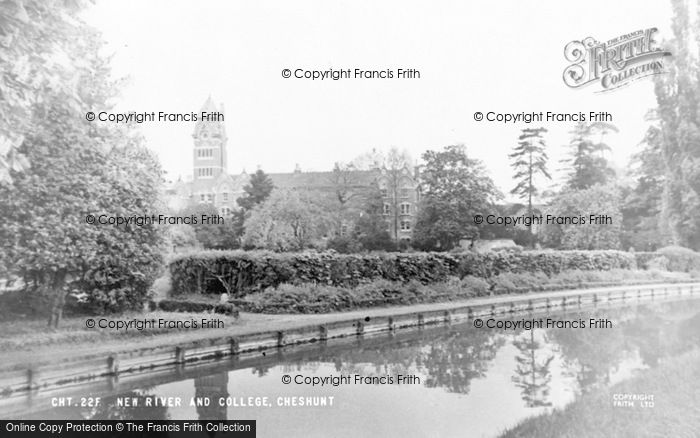 Photo of Cheshunt, New River And College c.1955