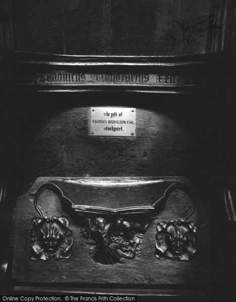 Photo of Chester, Cathedral, Miserere Seat, Discipline 1913