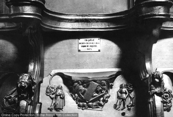 Photo of Chester, Cathedral, Miserere Seat, Two Herons 1913