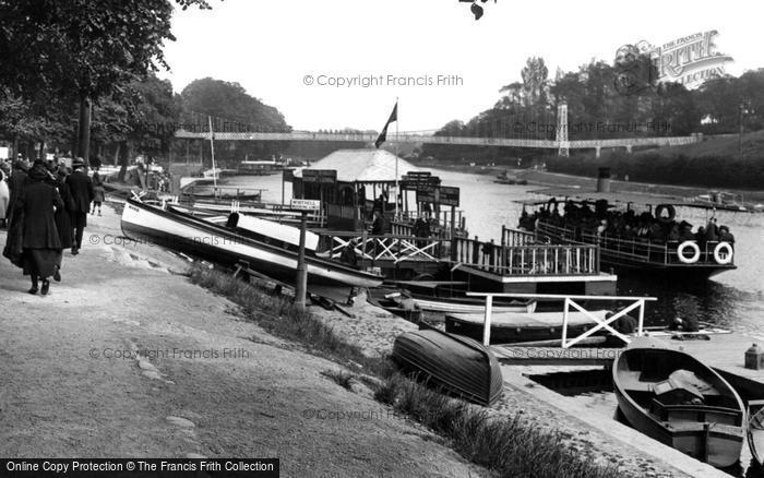 Photo of Chester, The River And Suspension Bridge 1923