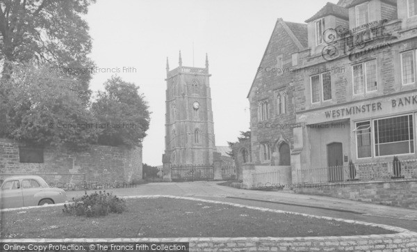 Photo of Chew Magna, Old School Room And Church Tower c.1955