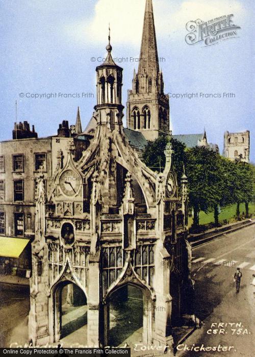Photo of Chichester, Cathedral, Cross And Tower c.1960