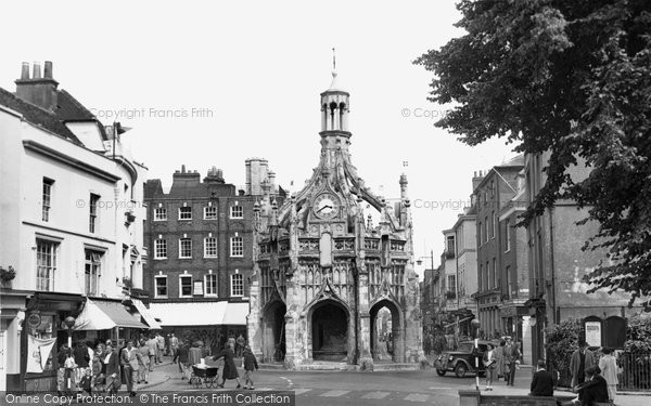 Photo of Chichester, The Market Cross From West Street c.1955
