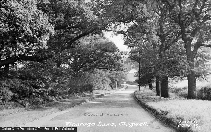 Photo of Chigwell, Vicarage Lane c.1955