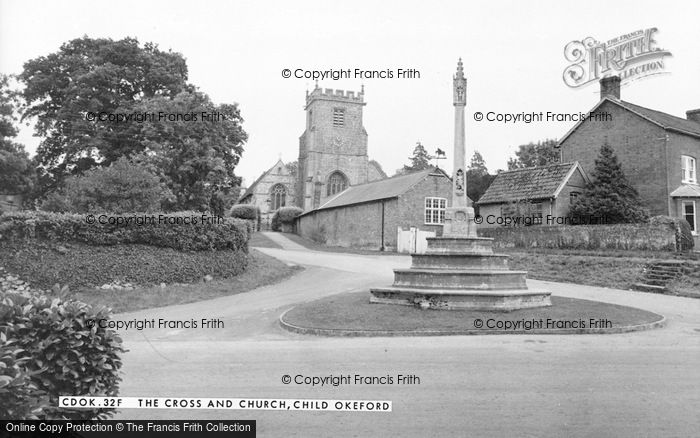 Photo of Child Okeford, The Cross And Church Of St Nicholas c.1965