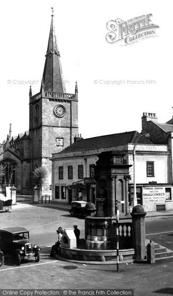 Photo of Chippenham, St Andrew's Church And Market Place c.1955