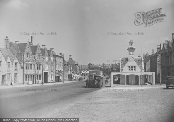 Photo of Chipping Sodbury, The Clock And High Street c.1955