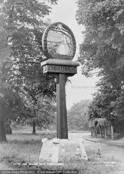 Photo of Chislehurst, The Village Sign c.1955