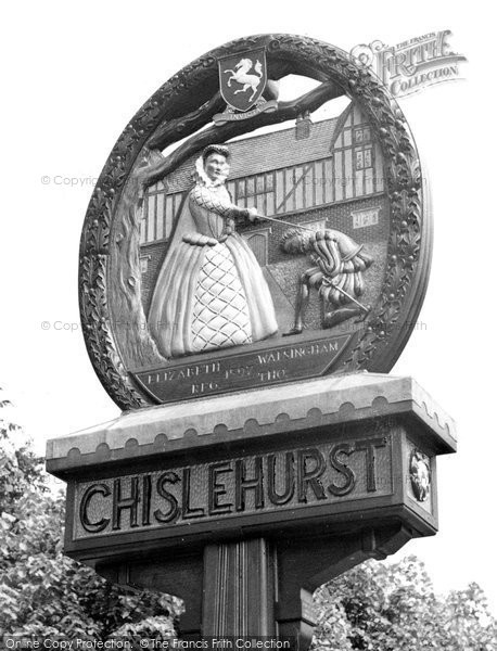 Photo of Chislehurst, The Village Sign c.1955