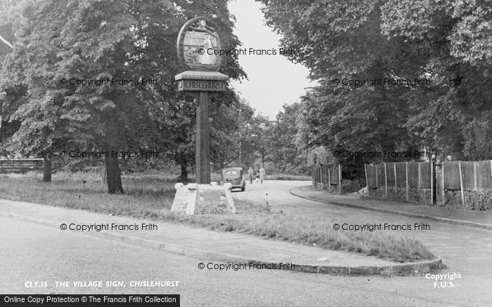 Photo of Chislehurst, The Village Sign c.1955