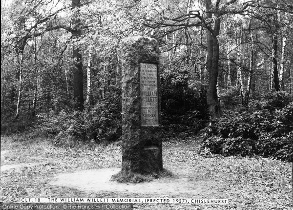 Photo of Chislehurst, The William Willett Memorial (Erected 1927) c.1955