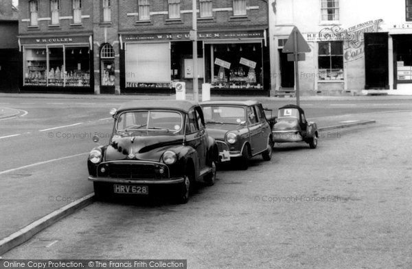Photo of Chobham, Morris Minor And Mini Cars c.1965