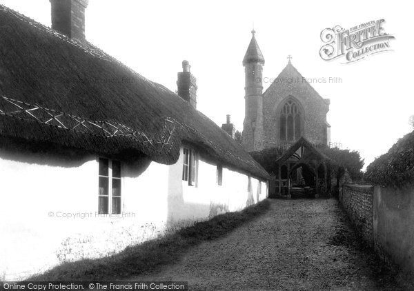 Photo of Cholderton, St  Nicholas Church And Old Cottages c.1955