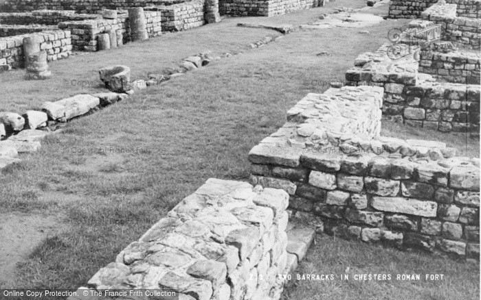 Photo of Chollerford, Two Barracks In Chesters Roman Fort c.1955