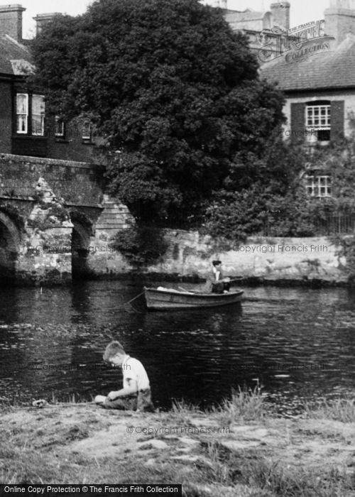 Photo of Christchurch, Fishing By The Bridge c.1955