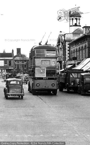 Photo of Christchurch, High Street, The Trolleybus c.1950