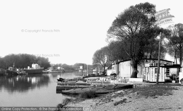 Photo of Christchurch, Houseboats On The Stour c.1955