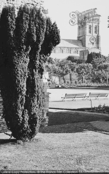 Photo of Christchurch, Priory From Castle Garden c.1955