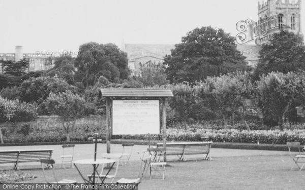 Photo of Christchurch, Priory From Kings Arms Hotel Garden c.1955